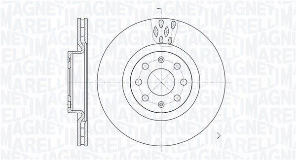 MAGNETI MARELLI 361302040256: Féktárcsa Ø: 284mm, belső hűtésű, Ø: 284mm