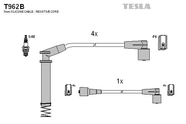 TESLA T962B: Augstsprieguma vadu komplekts