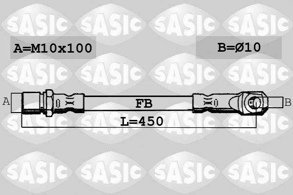SASIC 6606015: Спирачен маркуч предна ос, 450mm