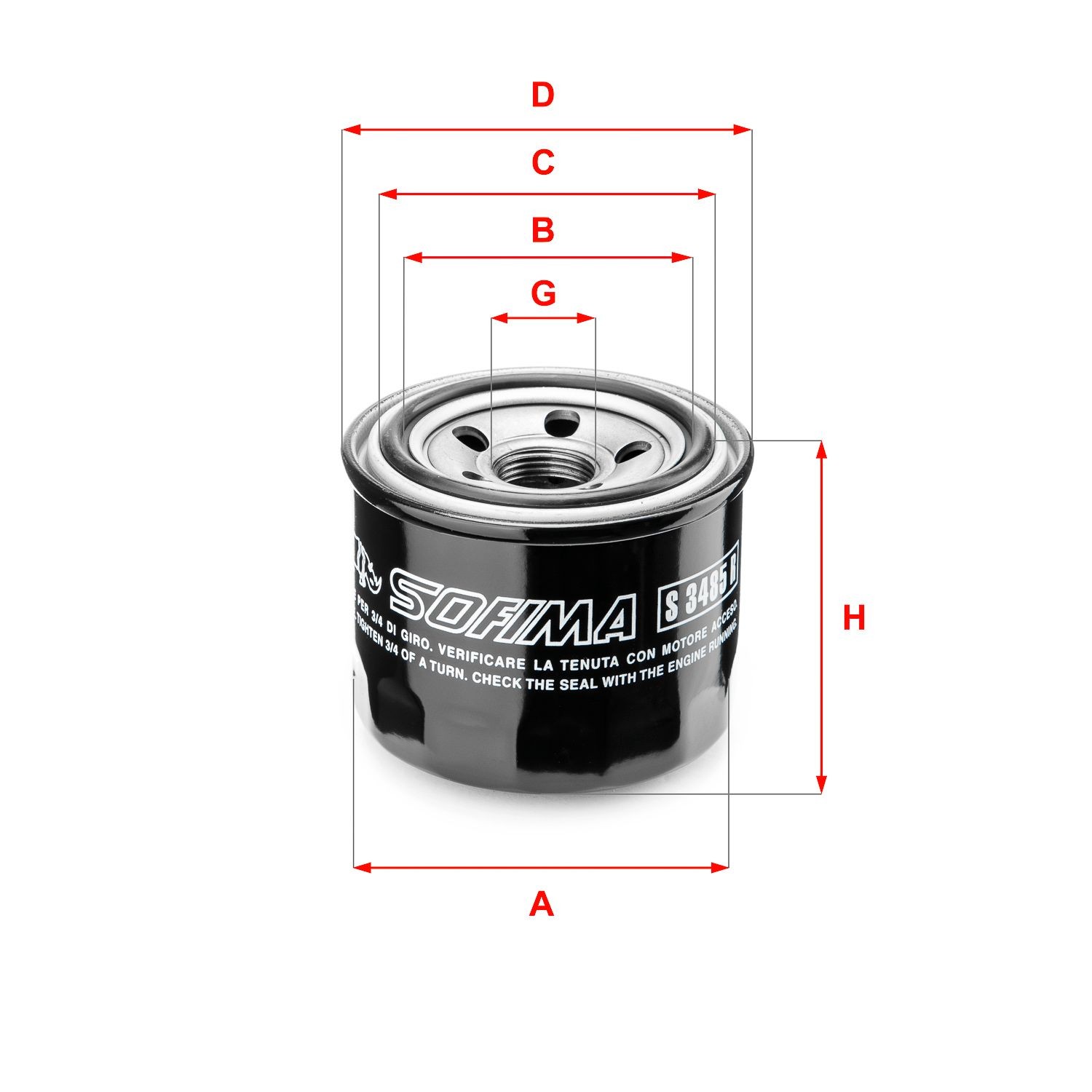 SOFIMA S 3485 R: Eļļas filtrs ar atgriezējvārstu