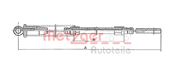 METZGER 1251.2 Handbremsseil 2018/306mm, 2018/306mm, COFLE