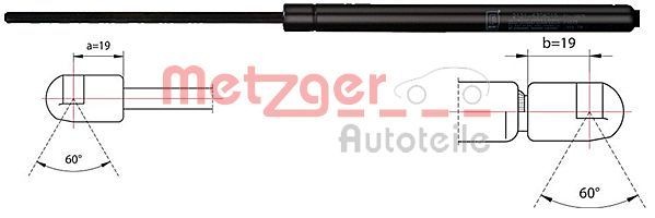 METZGER 2110535: Gāzes atspere, Bagāžas / Kravas nodalījuma vāks 521mm