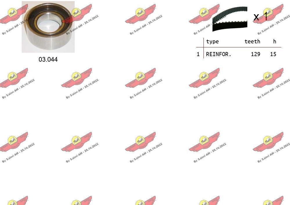 AUTOKIT 04.5035: Kit de distribution Nbr. dents: 129, avec courroie