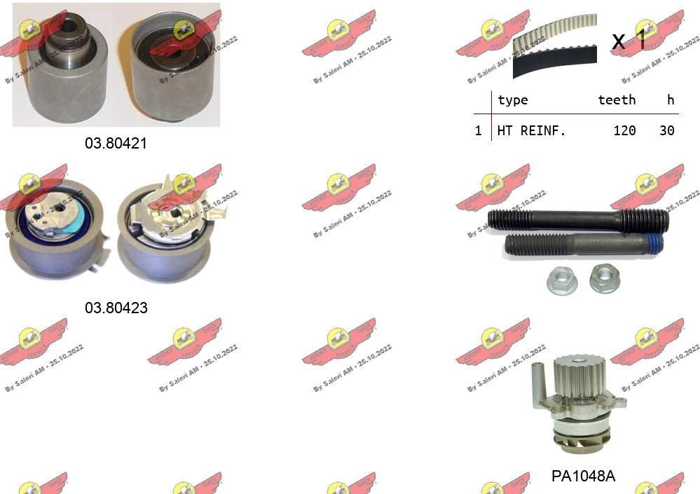 AUTOKIT 04.5056PA: Zobsiksnas komplekts Zobu skaits: 120, ar siksnu