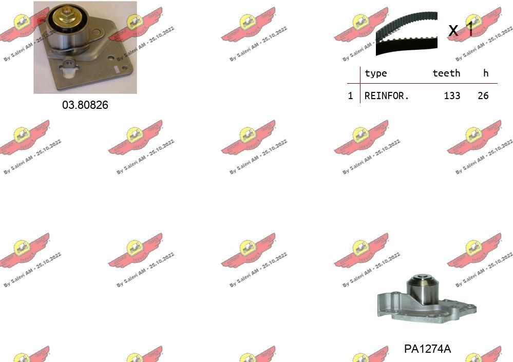 AUTOKIT 04.5120PA: Kit de distribution Nbr. dents: 133, avec courroie