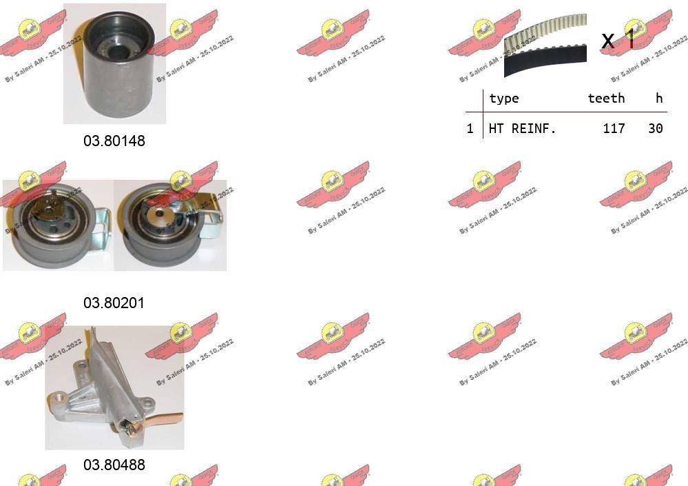 AUTOKIT 04.5242: Kit cinghia di distribuzione N° denti: 117, con cinghia