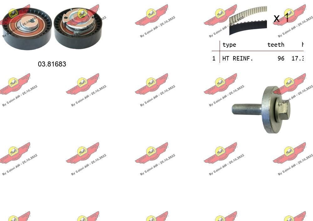 AUTOKIT 04.5319: Kit de distribution Nbr. dents: 96, avec courroie