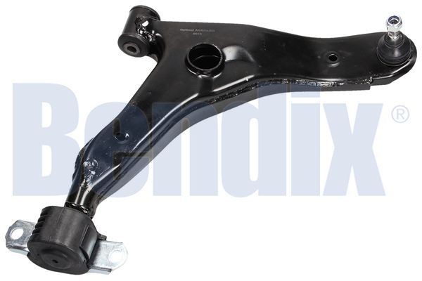 BENDIX 045898B: Ψαλίδι, ανάρτηση τροχών δεξιά, μπροστινός άξονας, κάτω, Ατσάλινη λαμαρίνα, με τη βάση, με λαστιχένιο έδρανο, με ακρόμπαρο