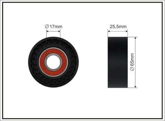 CAFFARO 05-91: Įtempiklio skriemulys, V formos rumbuotas diržas Ø: 65mm, Ø: 65mm