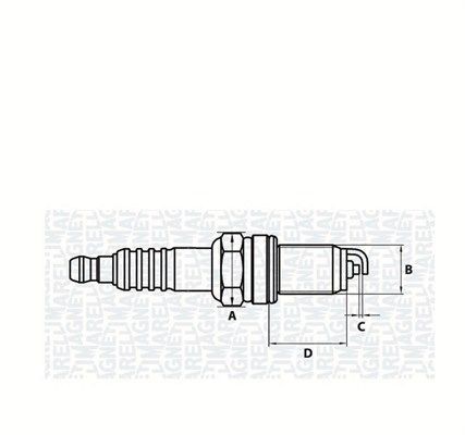 MAGNETI MARELLI 062000768304: Запалителна свещ Pазмер на ключ: 16 mm, с плоска седалка