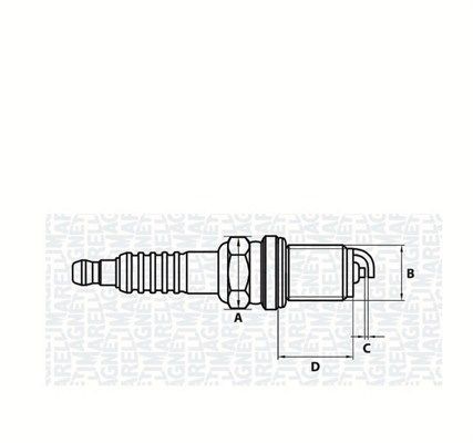 MAGNETI MARELLI 062000781304: Μπουζί Άνοιγμα κλειδιού: 16 mm, με επίπεδη έδρα