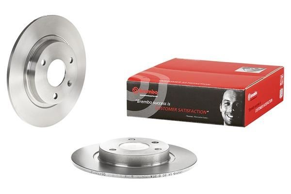 A.B.S. 08.4929.14: Féktárcsa BREMBO Ø: 238mm, tele, Szürkeöntvény, Ø: 238mm