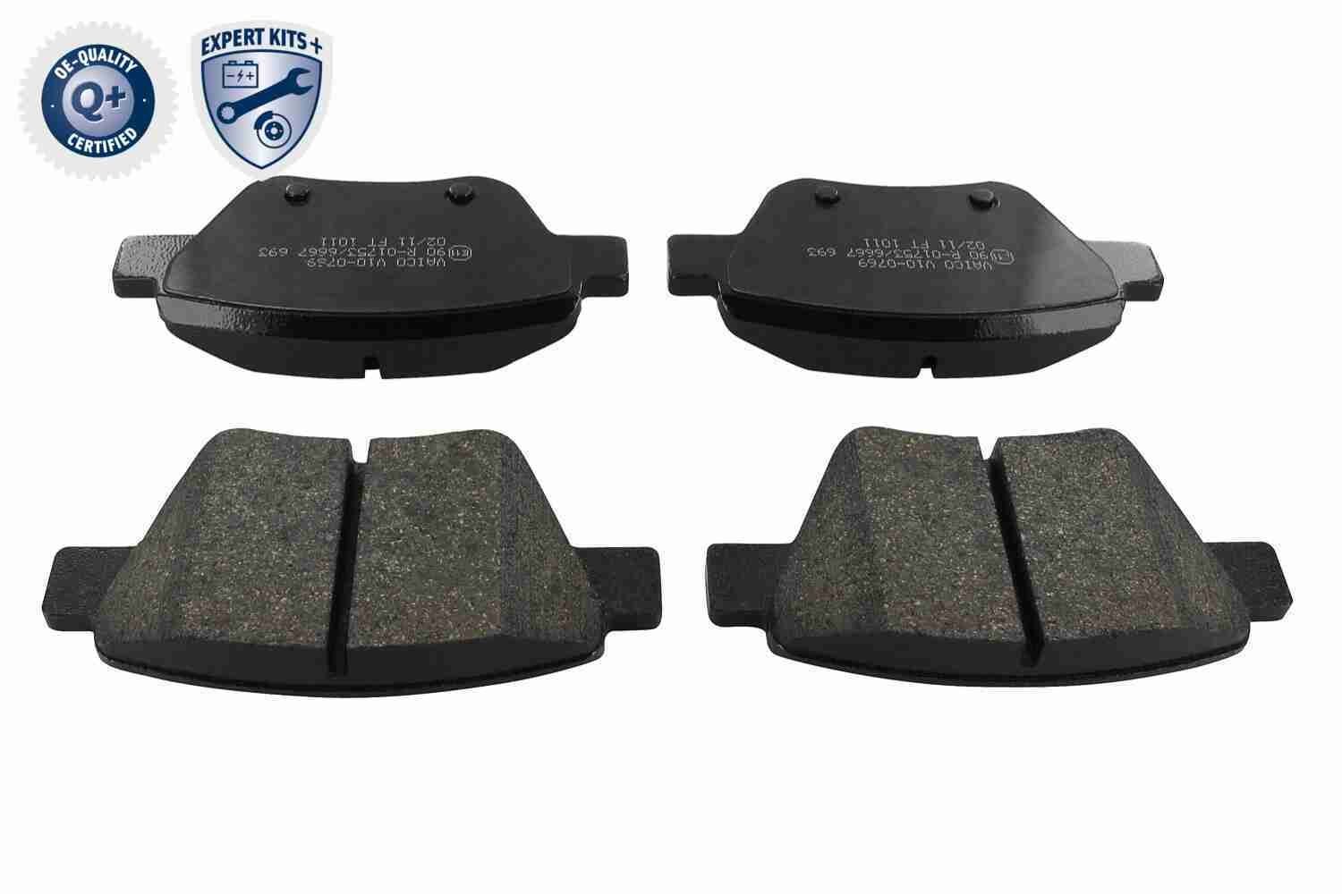 VAICO V10-0769: Piduriklotsid Tagasild, Q+, original equipment manufacturer quality