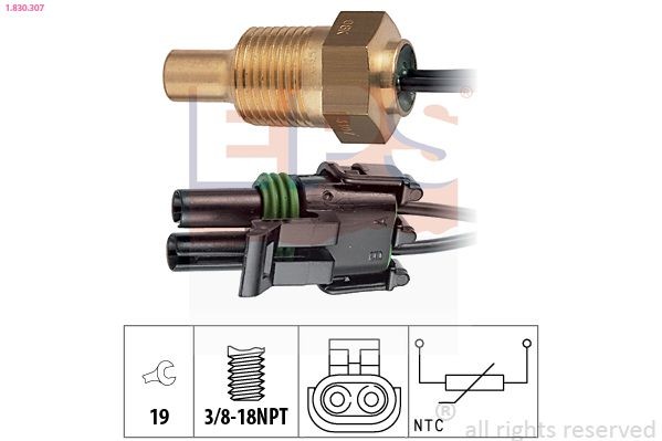 EPS 1.830.307: Andur, Jahutusvedeliku temp. 3/8-18NPT, Made in Italy - OE Equivalent
