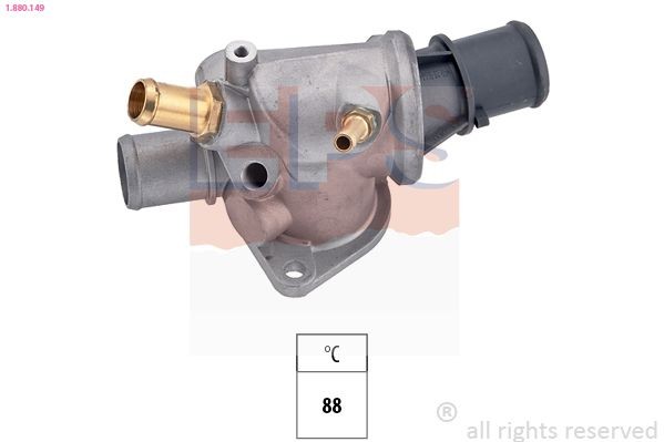 EPS 1.880.149: Termostaat, Jahutusvedelik 88°C, koos tihendiga, keermeühendusega temperatuurianduri jaoks, Made in Italy - OE Equivalent