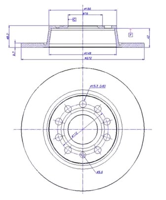 JP GROUP 1163205200: Piduriketas Tagasild, Ø: 272mm, täis