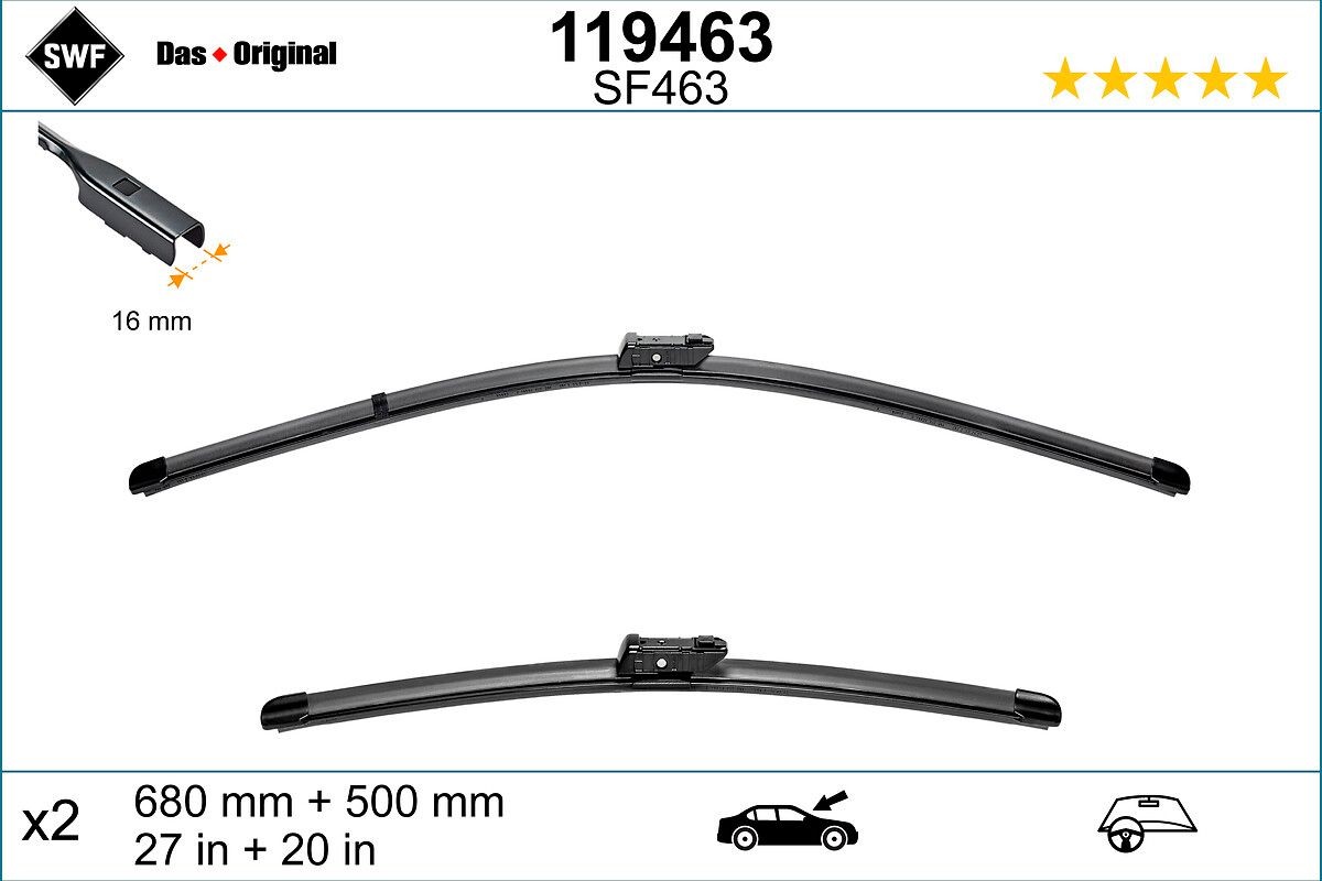 SWF 119463: Essuie-glace avant, 680mm VisioFlex