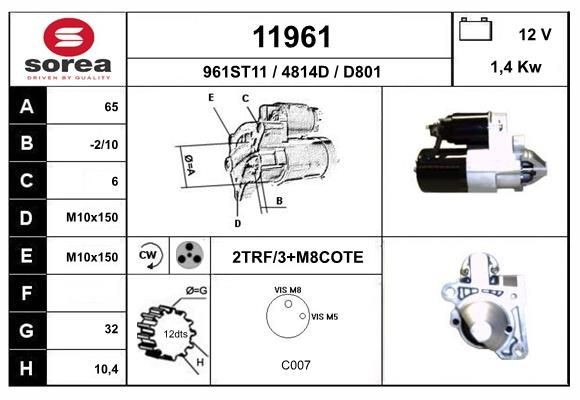 EAI 11961: Käynnistysmoottori 1,4kW