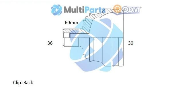 ODM-MULTIPARTS 12-211449: Каре комплект, полуоска с предпазен пръстен задна страна