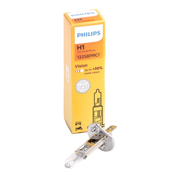 PHILIPS 12258PRC1: Λυχνία, μεγάλα φώτα 12V, 55W, H1, Vision