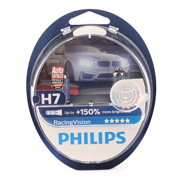 PHILIPS 12972RVS2: Pære, fjernlys 12V, 55W, H7 RacingVision