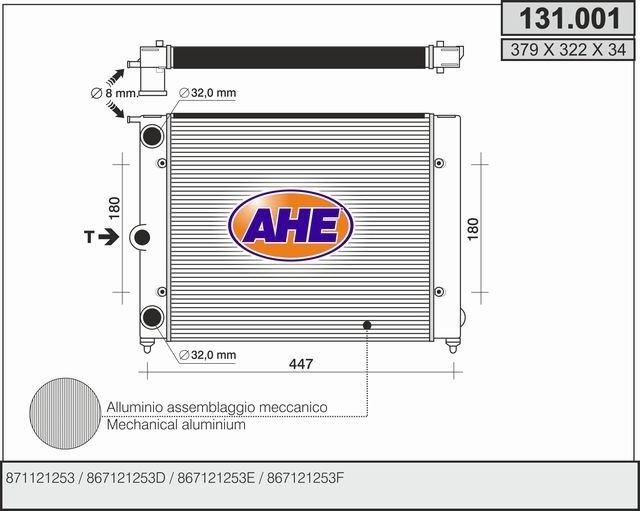 AHE 131.001 Kühler, Motorkühlung