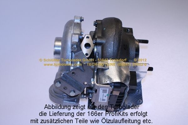 SCHLÜTTER TURBOLADER 166-00930: Turboaggregat med påbyggnads-/fästmaterial, med oljetilledning, PROFI KIT - with org. NEW GARRETT Turbo
