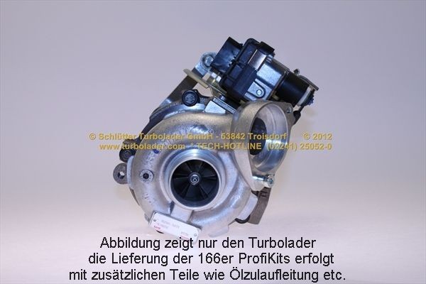 SCHLÜTTER TURBOLADER 166-05201: Turboaggregat med påbyggnads-/fästmaterial, med oljetilledning, med extrafilter för vevhusventilation, PROFI PLUS - with new org. GARRETT Turbocharger