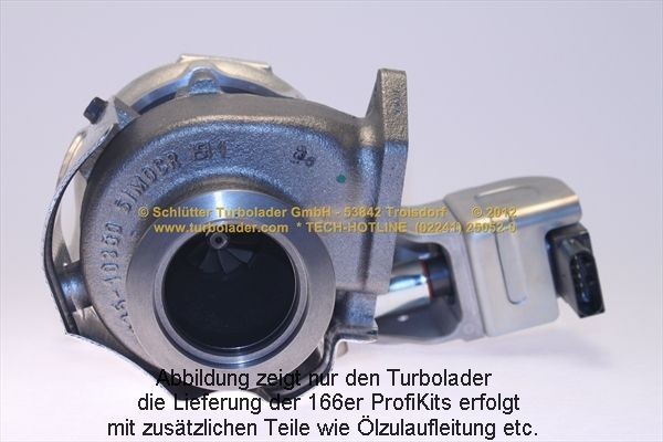 SCHLÜTTER TURBOLADER 166-05225: Turbosuflantă cu material de atașare/fixare, cu conducta alimentare ulei, PROFI KIT - with new org. Mitsubishi Turbocharger