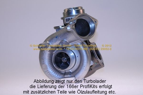 SCHLÜTTER TURBOLADER 166-06011: Turboaggregat med påbyggnads-/fästmaterial, med oljetilledning, med extrafilter för vevhusventilation, PROFI PLUS - with new org. GARRETT Turbocharger
