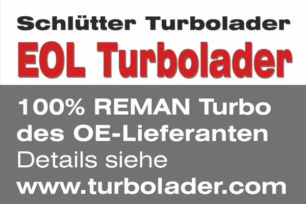 SCHLÜTTER TURBOLADER 172-12471EOL: Turboaggregat utan påbyggnads-/fästmaterial, END of LIFE Turbocharger - org. GARRETT Reman