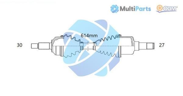 ODM-MULTIPARTS 18-232180: Semiasse 614mm