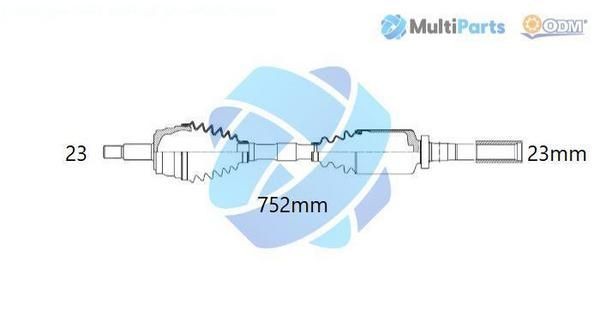 ODM-MULTIPARTS 18-292121: Arbre de transmission 752mm