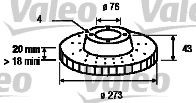 VALEO 186203: Piduriketas Esisild, Ø: 273mm, õhutusega, Ø: 273mm