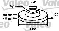 VALEO 186458: Piduriketas Tagasild, Ø: 261mm, täis, Ø: 261mm