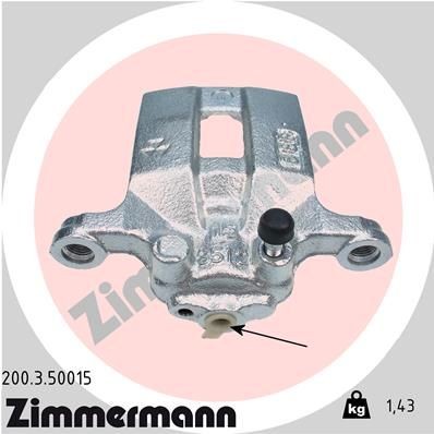 ZIMMERMANN 200.3.50015: Zacisk hamulca Oś tylna strona lewa, bez łącznika