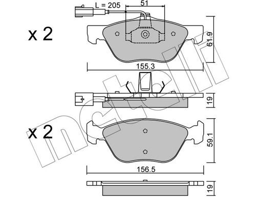 METELLI 22-0083-1: Piduriklotsid