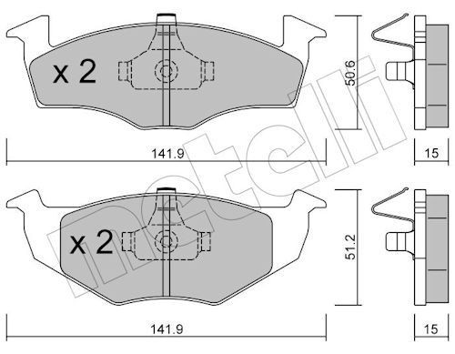 METELLI 22-0206-2: Plăcuțe de frână