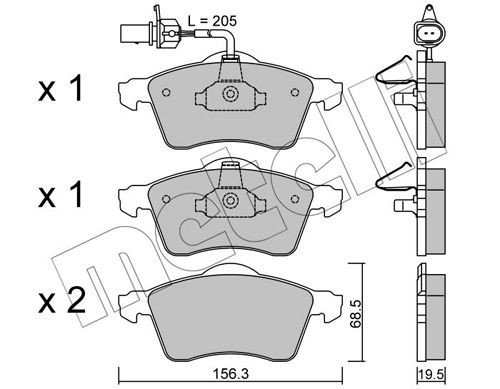 METELLI 22-0263-1: Piduriklotsid
