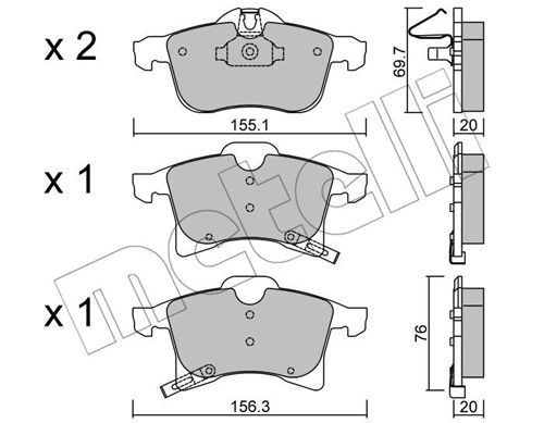 METELLI 22-0539-0: Piduriklotsid