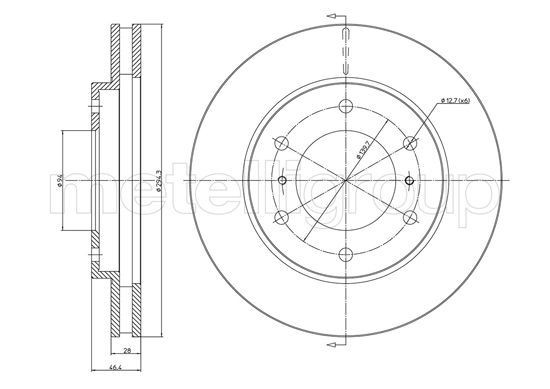 METELLI 23-1076C: Bremseskive Ø: 294,0mm, ventileret, Ø: 294,0mm, lakeret