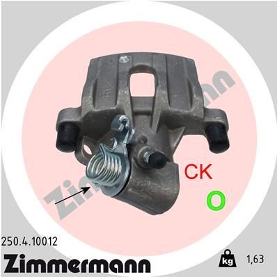 ZIMMERMANN 250.4.10012: Bremžu suports Aizm. tilts labajā pusē, bez kronšteina