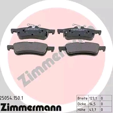 ZIMMERMANN 25054.150.1: Juego de pastillas de freno Foto correspondiente a la entrega