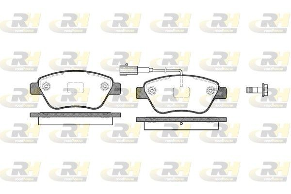 ROADHOUSE 2858.11: Juego de pastillas de freno Eje delantero, con accesorios, con lámina adhesiva, con tornillos
