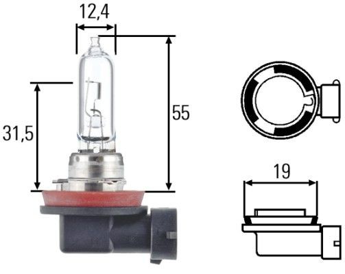 HELLA 8GH 008 357-151: Izzó, főfényszóró