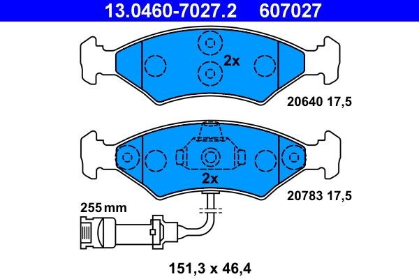 ATE 13.0460-7027.2: Piduriklotsid