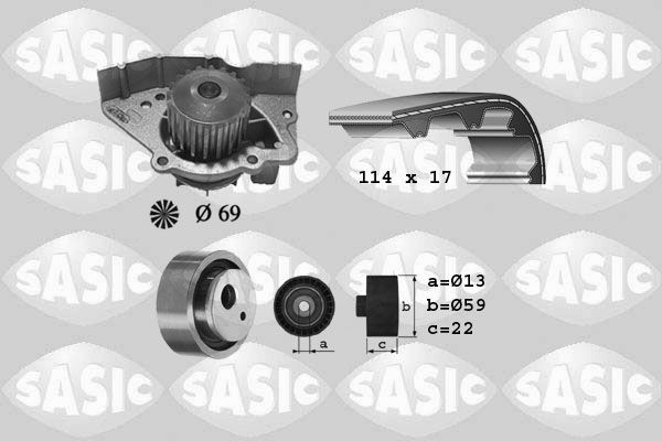 SASIC 3900024: Ūdenssūknis + Zobsiksnas komplekts