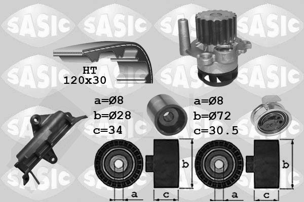 SASIC 3906025: Kit cinghia distribuzione, pompa acqua