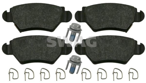 SWAG 40 91 6445: Piduriklotsid Tagasild, koos pidurisadula kruvidega, koos kinnitusmaterjaliga