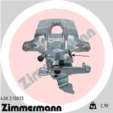 ZIMMERMANN 430.3.10013: Bremžu suports Aizm. tilts kreisajā pusē, bez kronšteina
